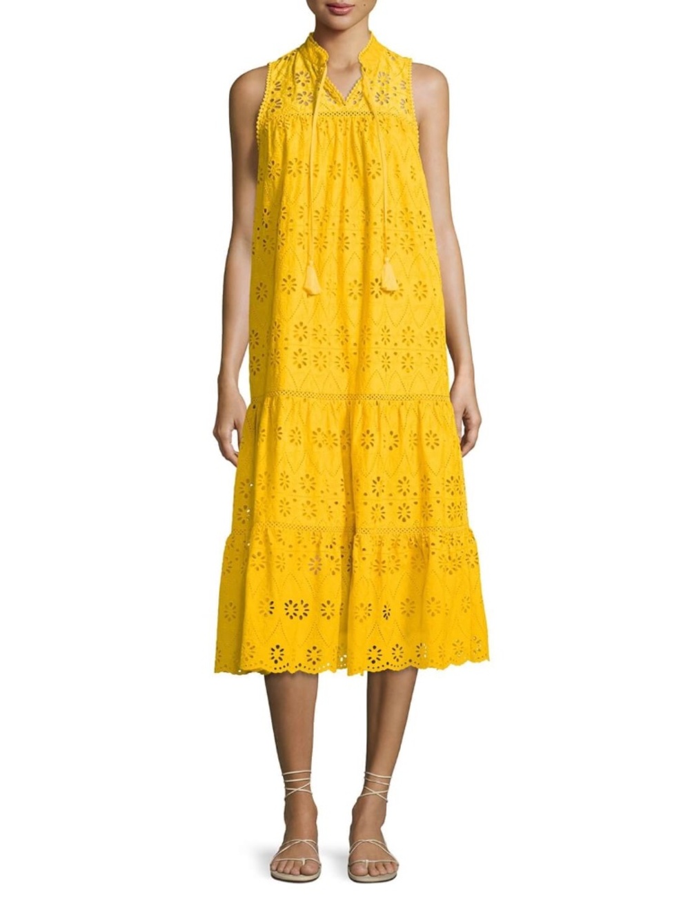 Kate Spade Yellow Eyelet Patio Dress XS MSRP $478 - Picture 2 of 10